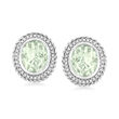 8.25 ct. t.w. Prasiolite Earrings with .27 ct. t.w. Diamonds in 14kt White Gold