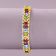 16.20 ct. t.w. Multi-Stone Bracelet with Diamond Accent in Two-Tone Sterling Silver