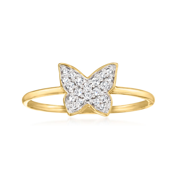 .10 ct. t.w. Diamond Butterfly Ring in 10kt Yellow Gold