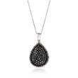 1.00 ct. t.w. Black Diamond Pear-Shaped Pendant Necklace in Sterling Silver