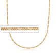 C. 2000 Vintage 14kt Yellow Gold Figaro Chain Necklace