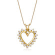 C. 1990 Vintage 1.00 ct. t.w. Diamond Heart Pendant Necklace in 14kt Yellow Gold 