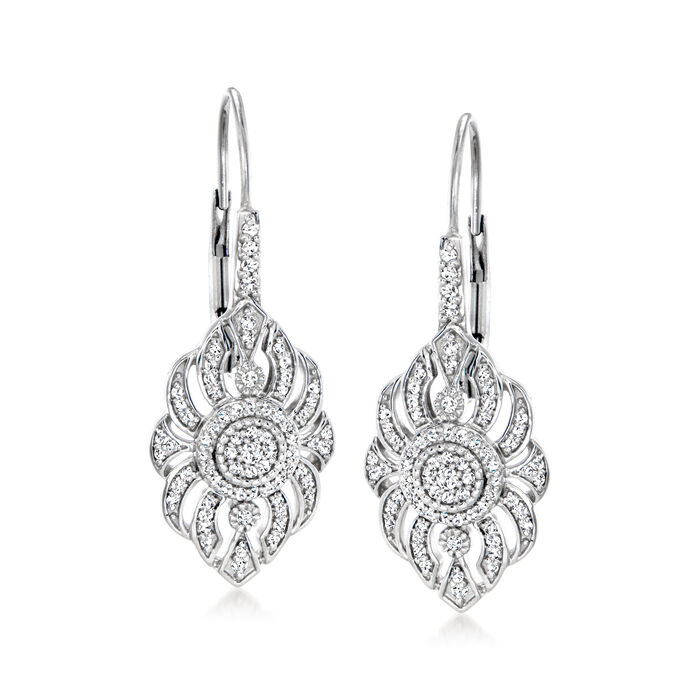 .33 ct. t.w. Diamond Vintage-Style Drop Earrings in Platinum