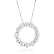 3.00 ct. t.w. Diamond Open-Circle Pendant Necklace in 14kt White Gold