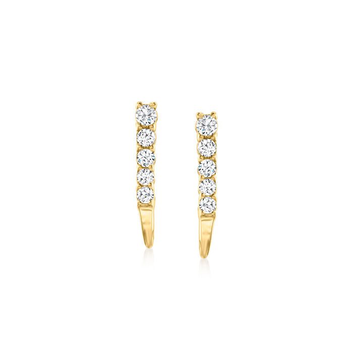 .10 ct. t.w. Diamond Bar Earrings in 14kt Yellow Gold