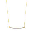 .10 ct. t.w. Diamond Curved Bar Necklace in 14kt Yellow Gold