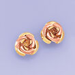 Italian 14kt Two-Tone Gold Rose Earrings