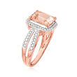 1.70 Carat Morganite and .26 ct. t.w. Diamond Ring in 14kt Rose Gold