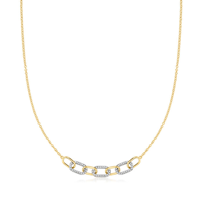 .20 ct. t.w. Diamond Paper Clip Link Necklace in 18kt Yellow Gold