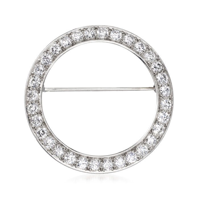 C. 1960 Vintage 2.00 ct. t.w. Diamond Eternity Circle Pin in 14kt White Gold