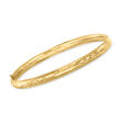 14kt Yellow Gold Leaf-Pattern Bangle Bracelet