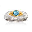 .50 Carat Swiss Blue Topaz Ring in Two-Tone Sterling Silver