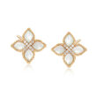 Roberto Coin &quot;Venetian Princess&quot; Mother-Of-Pearl Earrings with Diamond Accents in 18kt Gold