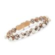 C. 1920 Vintage 4.5mm Cultured Pearl and 1.35 ct. t.w. Diamond Bracelet in 18kt Yellow Gold