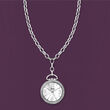 Saint James Swarovski Crystal 30mm Watch Pendant Necklace in Silvertone