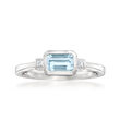 .60 Carat Aquamarine and Diamond-Accented Ring in 14kt White Gold