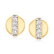 Charles Garnier &quot;Luxe&quot; Diamond-Accented Circle Earrings in 14kt Yellow Gold