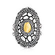 Sterling Silver and 14kt Yellow Gold Bali-Style Ring