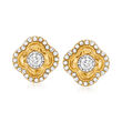.30 ct. t.w. Diamond Clover Earrings in 14kt Yellow Gold