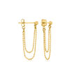 14kt Yellow Gold Double-Chain Drop Earrings