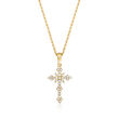 .25 ct. t.w. Diamond Cross Pendant Necklace in 18kt Gold Over Sterling