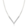 .75 ct. t.w. Diamond Chevron Herringbone Necklace in Sterling Silver