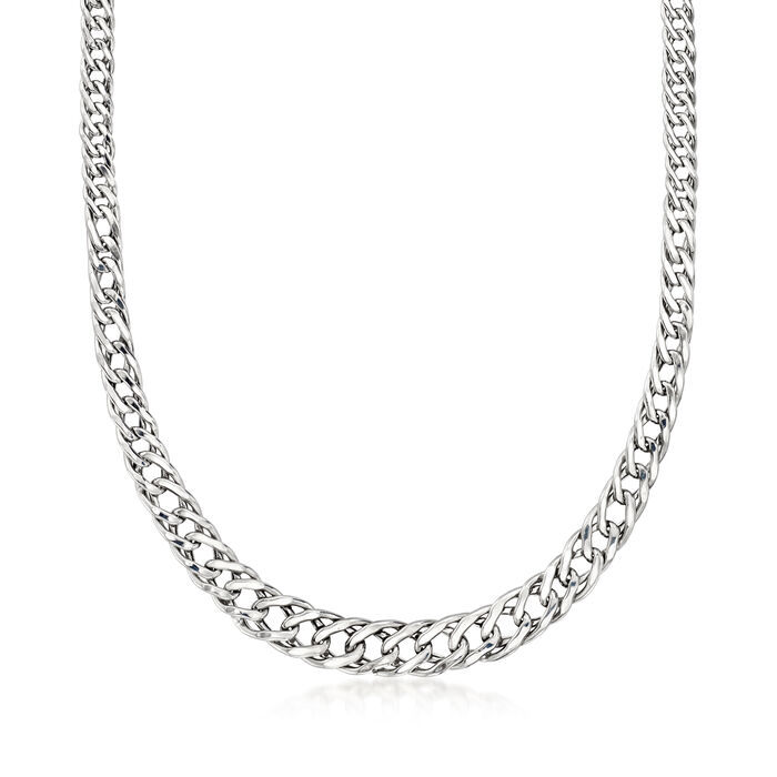 Sterling Silver Graduated Oval-Link Necklace