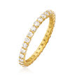 1.00 ct. t.w. Diamond Eternity Band in 18kt Yellow Gold Over Sterling Silver