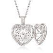 .20 ct. t.w. Diamond Fancy Heart Locket Necklace in Sterling Silver