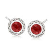 Andrea Candela &quot;Rioja&quot; 3.10 ct. t.w. Round Garnet Earrings in Sterling Silver