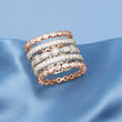 2.60 ct. t.w. CZ Jewelry Set: Five Eternity Bands in Two-Tone Sterling Silver