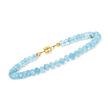 20.00 ct. t.w. Aquamarine Bead Bracelet with 14kt Yellow Gold Magnetic Clasp