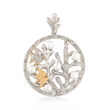 4.5-5mm Cultured Pearl and .10 ct. t.w. Diamond Seascape Pendant in Sterling Silver and 14kt Yellow Gold
