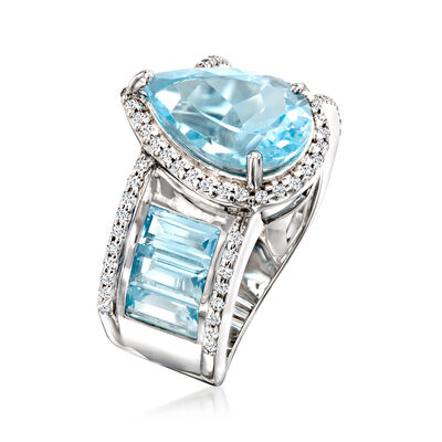 8.00 ct. t.w. Sky Blue and White Topaz Ring in Sterling Silver