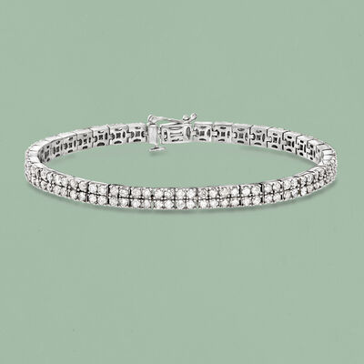 5.00 ct. t.w. Diamond Two-Row Bracelet in Sterling Silver