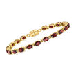 9.50 ct. t.w. Garnet Tennis Bracelet in 18kt Gold Over Sterling with Magnetic Clasp