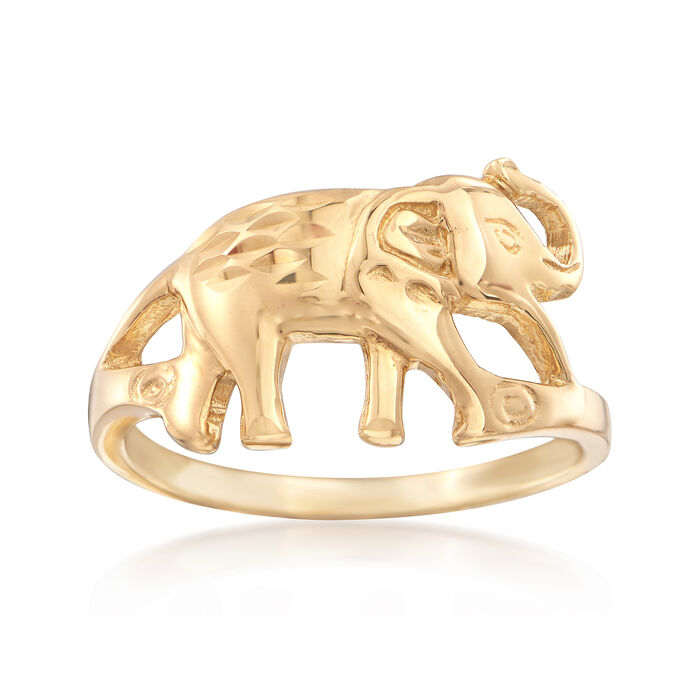 14kt Yellow Gold Elephant Ring