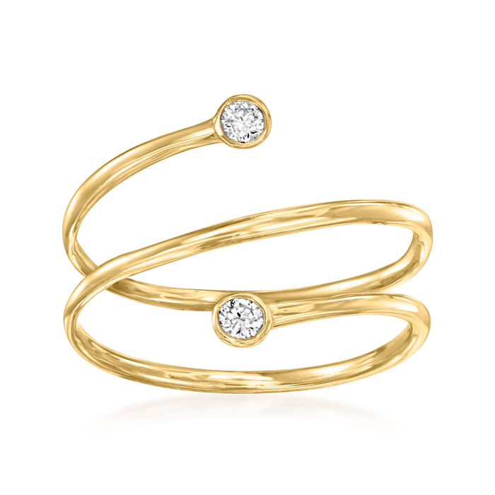 Diamond-Accented Wrap Ring in 14kt Yellow Gold