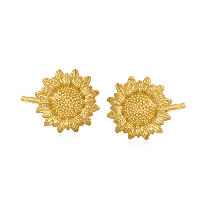 14kt Yellow Gold Sunflower Stud Earrings