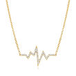 .10 ct. t.w. Diamond Heartbeat Necklace in 14kt Yellow Gold