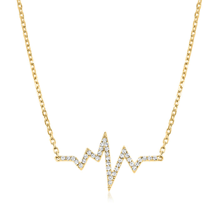 .10 ct. t.w. Diamond Heartbeat Necklace in 14kt Yellow Gold