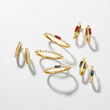 .30 ct. t.w. Ruby and .11 ct. t.w. Diamond Huggie Hoop Earrings in 14kt Yellow Gold