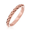 Italian 14kt Rose Gold Rope Design Ring