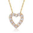 .24 ct. t.w. Diamond Heart Necklace in 14kt Yellow Gold