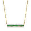 .90 ct. t.w. Emerald and .50 ct. t.w. White Zircon Bar Necklace in 18kt Gold Over Sterling