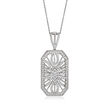 .75 ct. t.w. Diamond Art Deco-Style Pendant Necklace in Sterling Silver