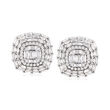 3.20 ct. t.w. Baguette and Round Diamond Cluster Earrings in 18kt White Gold