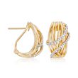 .19 ct. t.w. Diamond Sash Earrings in 14kt Yellow Gold