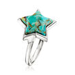Turquoise Star Ring in Sterling Silver