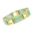 Jade Dragon Bracelet with 18kt Gold Over Sterling